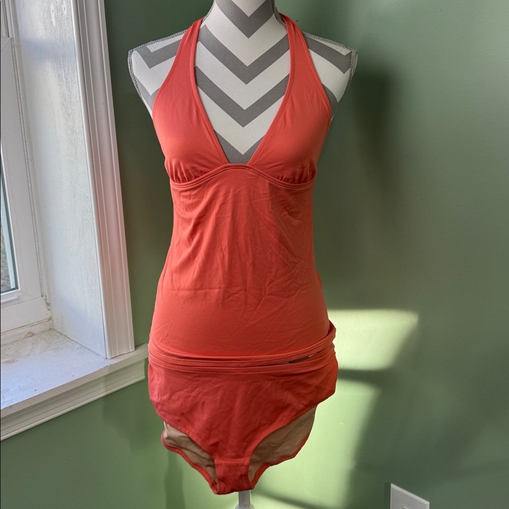J. Crew coral Halter 2 piece Swimsuit medium